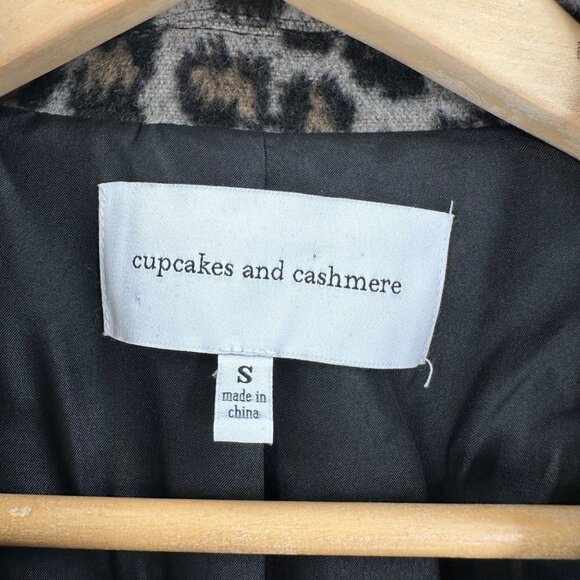 Cupcakes & Cashmere Jacket Moto‎ Leopard Print Zip Up Gray Black Women's Size S - Picture 8 of 9